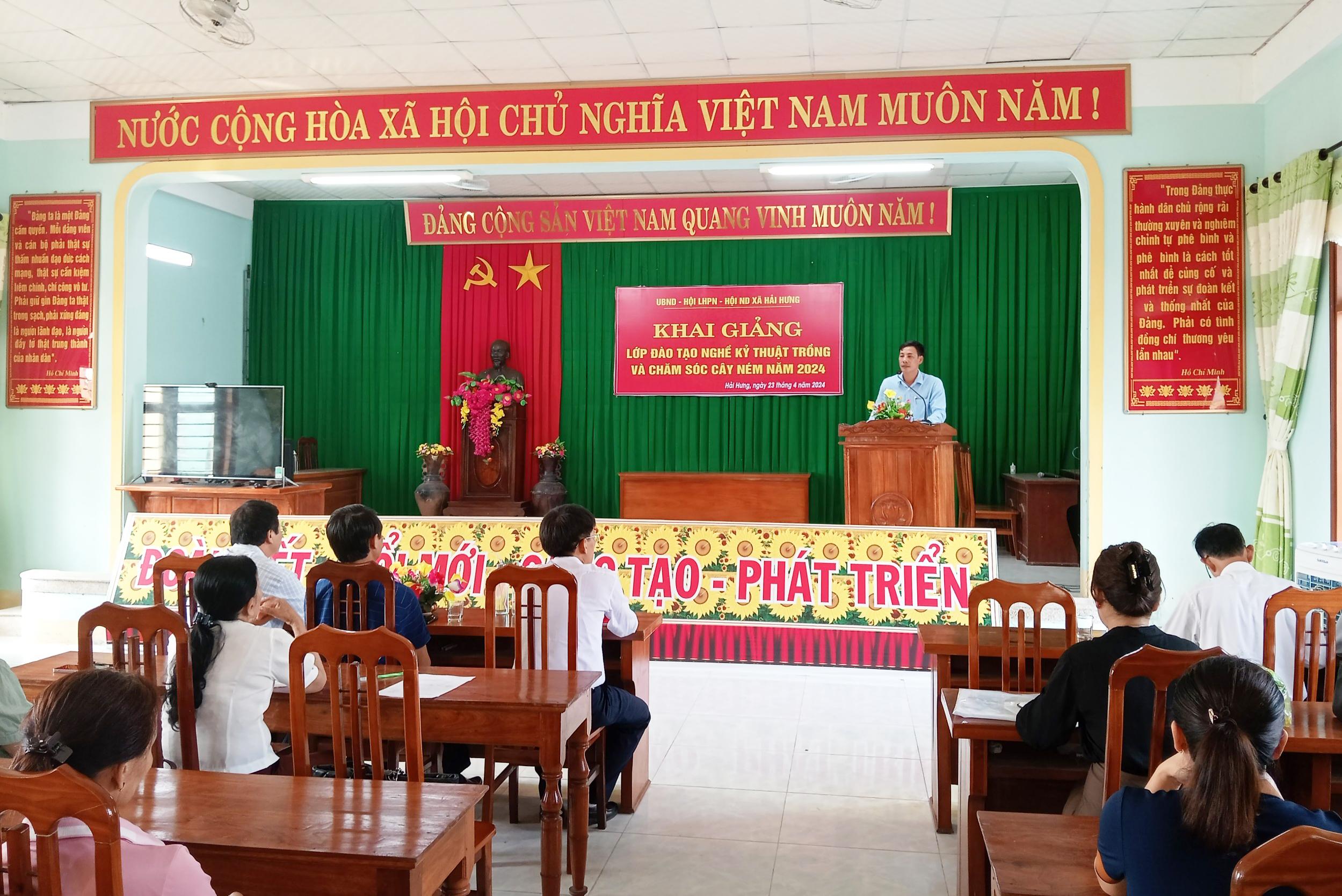 HẢI HƯNG TỔ CHỨC KHAI GIẢNG LỚP ĐÀO TẠO NGHỀ “KỸ THUẬT TRỒNG VÀ CHĂM SÓC CÂY NÉM” NĂM 2024.